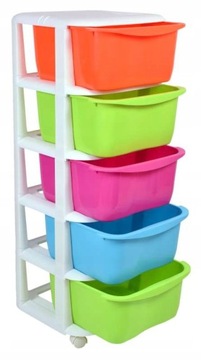 SZAFKA NA KÓŁKACH NA ZABAWKI KLOCKI PLASTIKOWY POJEMNIK STOJAK REGAŁ PÓŁKI