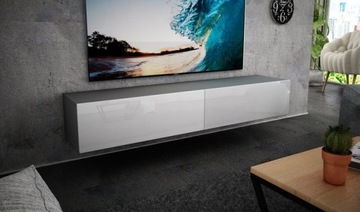 WISZĄCA SZAFKA RTV 180 CM POŁYSK, Nowoczesna! TV