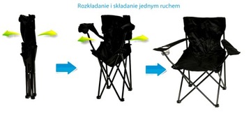 Складной черный стул для кемпинга и рыбалки