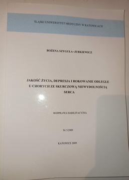 JAKOŚĆ ŻYCIA, DEPRESJA I ROKOWANIE ODLEGŁE U CHORYCH ZE SKURCZOWĄ NIEWYDOL