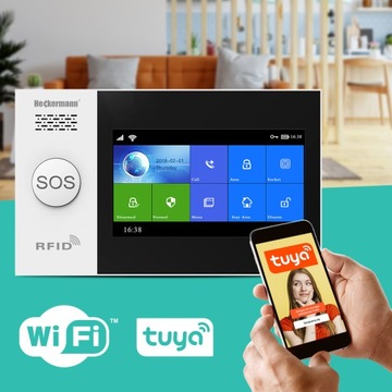 БЕСПРОВОДНАЯ СИГНАЛИЗАЦИЯ ДАТЧИК ДВИЖЕНИЯ ДВЕРЬ ОКНО GSM СИРЕНА TUYA POLISH WiFi