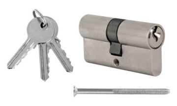 ВСТАВКА ДВЕРНАЯ ДЛЯ ЗАМКА 30Х30 мм ДВУХСТОРОННЯЯ 3 НИКЕЛЕВЫХ КЛЮЧА