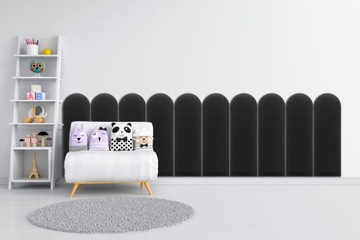 Мягкие стеновые панели FENCE 30x60 GRAPHITE VELOR SOFT THICK