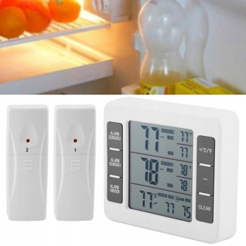 BEZPRZEWODOWY TERMOMETR LODÓWKI SŁYSZALNY ALARM