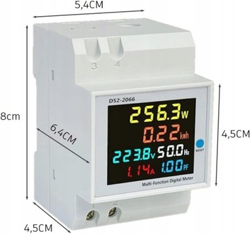 Счетчик энергии 6 в 1 D52-2066 с ЖК-дисплеем, AC40-300В, 100А
