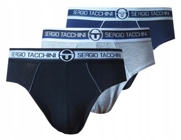 3szt -Slipy SERGIO TACCHINI bawełna kolory BOX XL