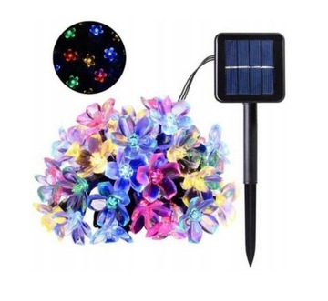 GIRLANDA LAMPKI OGRODOWE LED SOLARNE 7M Kolorowy