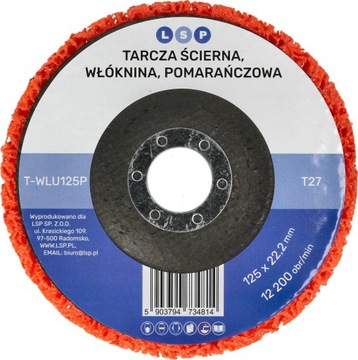 Абразивный диск для удаления ржавчины INOX METAL на флизелине черный волос 125