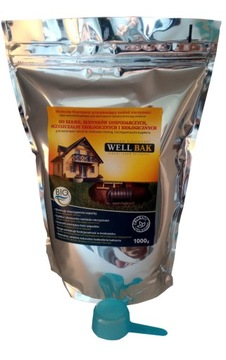 WELLBAK BAKTERIE DO OCZYSZCZALNI SZAMBA TOITOI 1 KG. Na 2 lata BIOPREPARAT