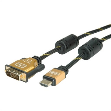 ROLINE GOLD Мониторный кабель, DVI (24+1) - HDMI, Dual Link, M/M, 3 м