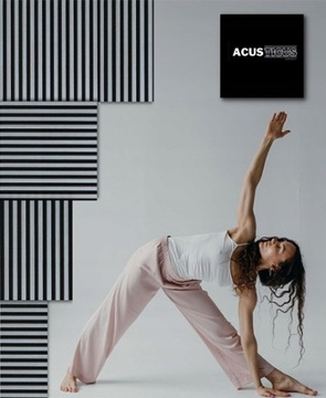 Акустическая декоративная панель Acousticus, 100% фетр, черный и черные рейки