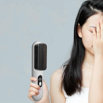 Беспроводная щетка для выпрямления волос Три режима температуры Белые волосы