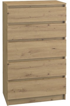 KOMODA SZAFKA REGAŁ 5 SZUFLAD M5 DĄB ARTISAN
