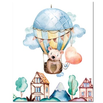 Plakat dla dziecka, Miś, Balon 40x50