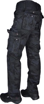 ЧЕРНЫЕ КАМО Эластичные брюки-карго с поясом Различные размеры r34 IT/Th-1