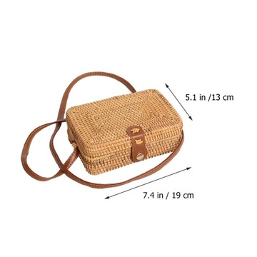 Сумка из ротанга Корзины для хранения Сумка Кожаный ремешок