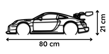 АВТОМОБИЛИ НА СТЕНУ Porsche 911 GT2 АЖУРНАЯ ПОКРАСКА АВТОПАНЕЛЬ 80 см XXL