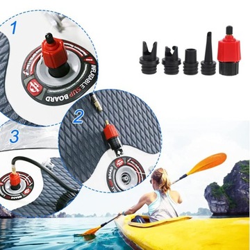 АДАПТЕР КЛАПАНА НАСОСА SUP PONTOO ДЛЯ НАДУВАНИЯ С 4 РАЗЛИЧНЫМИ НАСАДКАМИ