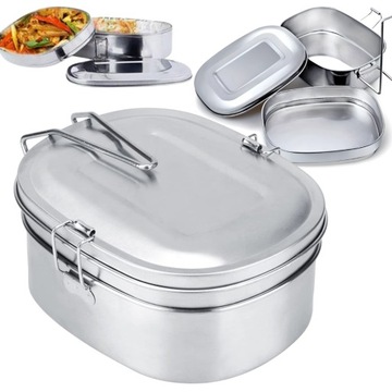 MENAŻKA LUNCHBOX METALOWY ŚNIADANIÓWKA METALOWA stal nierdzewna pudełko 1,2