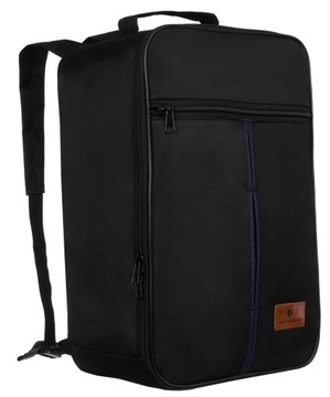 Czarny plecak podróżny do samolotu bagaż podręczny