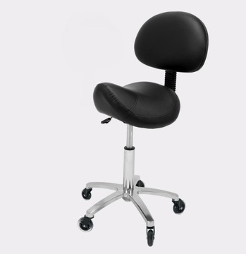 Taboret Fryzjerski Siodło Rodeo Profilowany Obrotowy Regulowany Kółkach