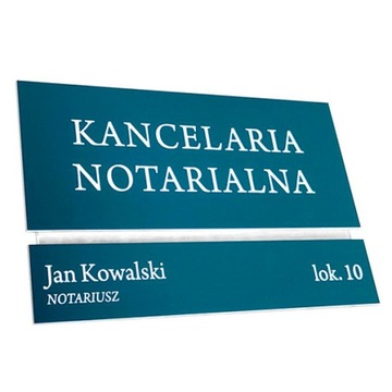 Tabliczka na drzwi RADCA ADWOKAT NOTARIUSZ 16x10cm - czarna - GRAWEROWANA