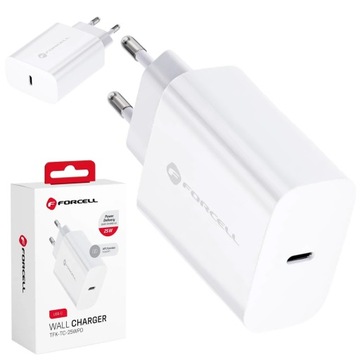 Ładowarka USB C 25W PD QC sieciowa kostka zasilacz FORCELL F-ENERGY