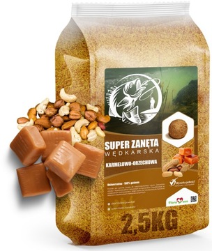 ZANĘTA WĘDKARSKA FEEDER NA RYBY KARPIA LESZCZ ORZECH KARMEL