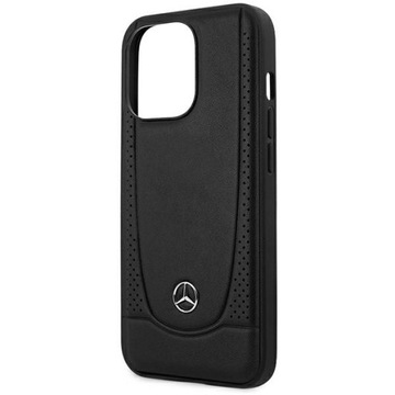 Кожаный чехол Mercedes Urban для iPhone 15 Pro - черный
