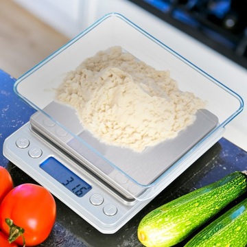 Прецизионные электронные ювелирные кухонные весы, серебряный ЖК-дисплей, 2 кг, 0,1 г