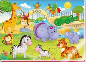 PUZZLE PIANKOWE GRUBE A4 od 3 LAT ZOO MIĘKKIE