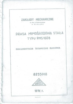 DTR - Prasa mimośrodowa stała PMS160B