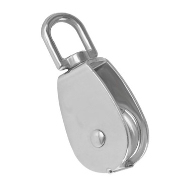 Blok koła pasowego z oczkiem obrotowym ze stali nierdzewnej 304, Heavy Duty, srebrny M32