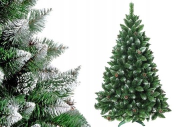 ИСКУССТВЕННАЯ РОЖДЕСТВЕНСКАЯ ЕЛКА АЛМАЗНАЯ СОСНА 220 СМ + ПОДСТАВКА