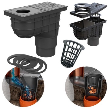 СРЕДСТВО ДЛЯ ЧИСТКИ ЖЕЛОБОВ Чёрный СЛИВ Универсальный 110 мм с корзиной