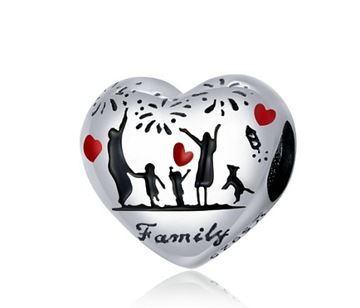 CHARMS ZAWIESZKA SERCE FAMILY RODZINA MIŁOŚĆ