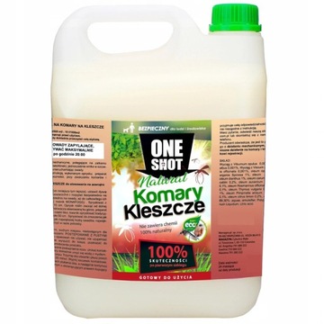 OPRYSK ŚRODEK PŁYN PREPARAT NA KLESZCZE I KOMARY NATURALNY ONE SHOT 5L