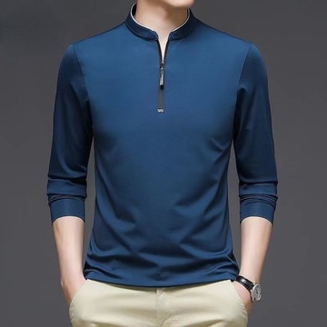 T-SHIRT LONG SLEEVE Moda męska solidna koszulka z