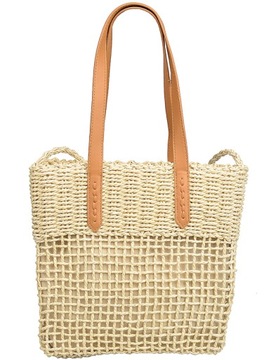 TURBO BAGS TOREBKA damska worek KOSZYK słoma NA RAMIĘ