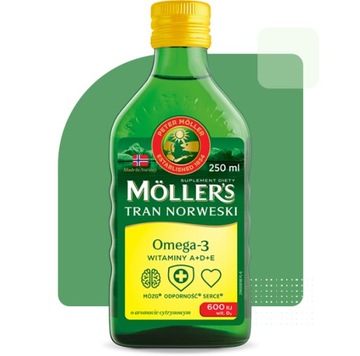 2x Масло печени норвежской трески Möller's со вкусом лимона 250 мл + БЕСПЛАТНО!