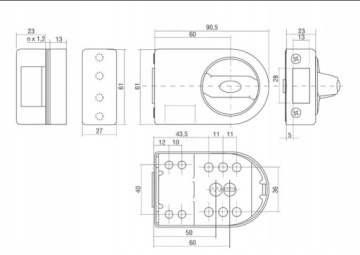 Замок верхний GERDA ZN100, коричневый