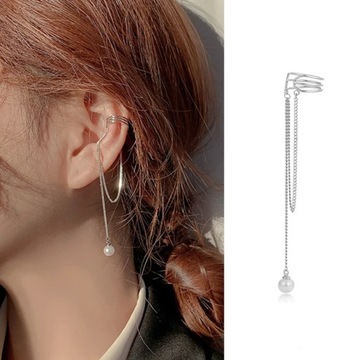 Изысканные серьги-манжеты для ушей без пирсинга для женщин Kpop 1 шт. с длинной кисточкой Cha