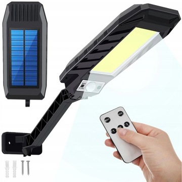 Latarnia uliczna Lampa solarna LED COB czujnik zmierzchu + ruchu z uchwytem