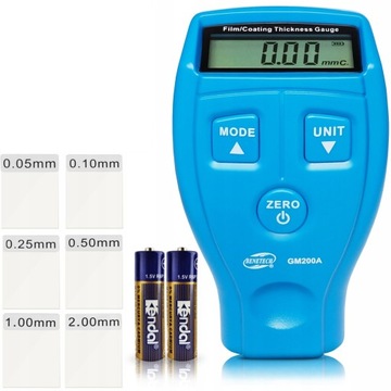 MIERNIK GRUBOŚCI LAKIERU CZUJNIK POWŁOKI TESTER METAL ALUMINIUM STAL LCD