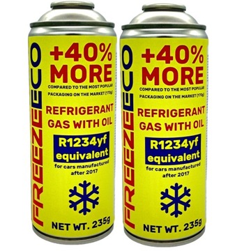 2x Zestaw GAZ + OLEJ DO NAPEŁNIANIA KLIMATYZACJI KLIMY AUT R1234YF +40% A