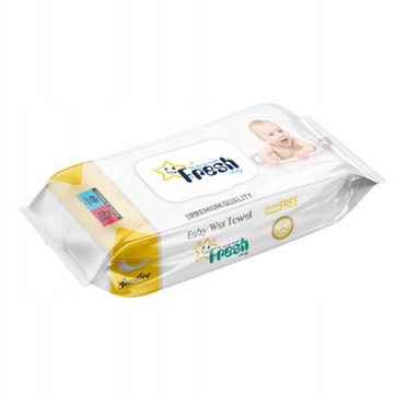 DE Chusteczki Nawilżane z Klipsem Fresh Baby 72szt. ŻÓŁTE