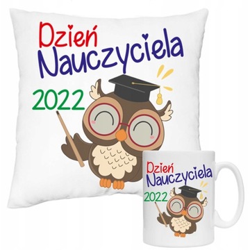 ZESTAW PODUSZKA + KUBEK DZIEŃ NAUCZYCIELA wzory