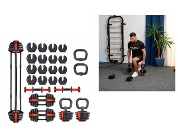 Zestaw set sztangielek hantle 3w1 41kg SGR18 HMS