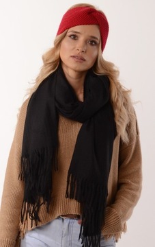 Красный теплый женский ободок-узел О3