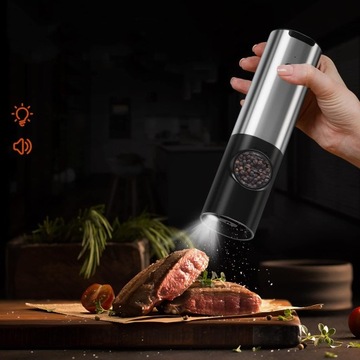 ЭЛЕКТРИЧЕСКАЯ МЕЛЬНИЦА ДЛЯ ПЕРЦА НАБОР ИЗ 2 МЕЛЬНИЦ ДЛЯ СОЛИ И ПЕРЦА С USB